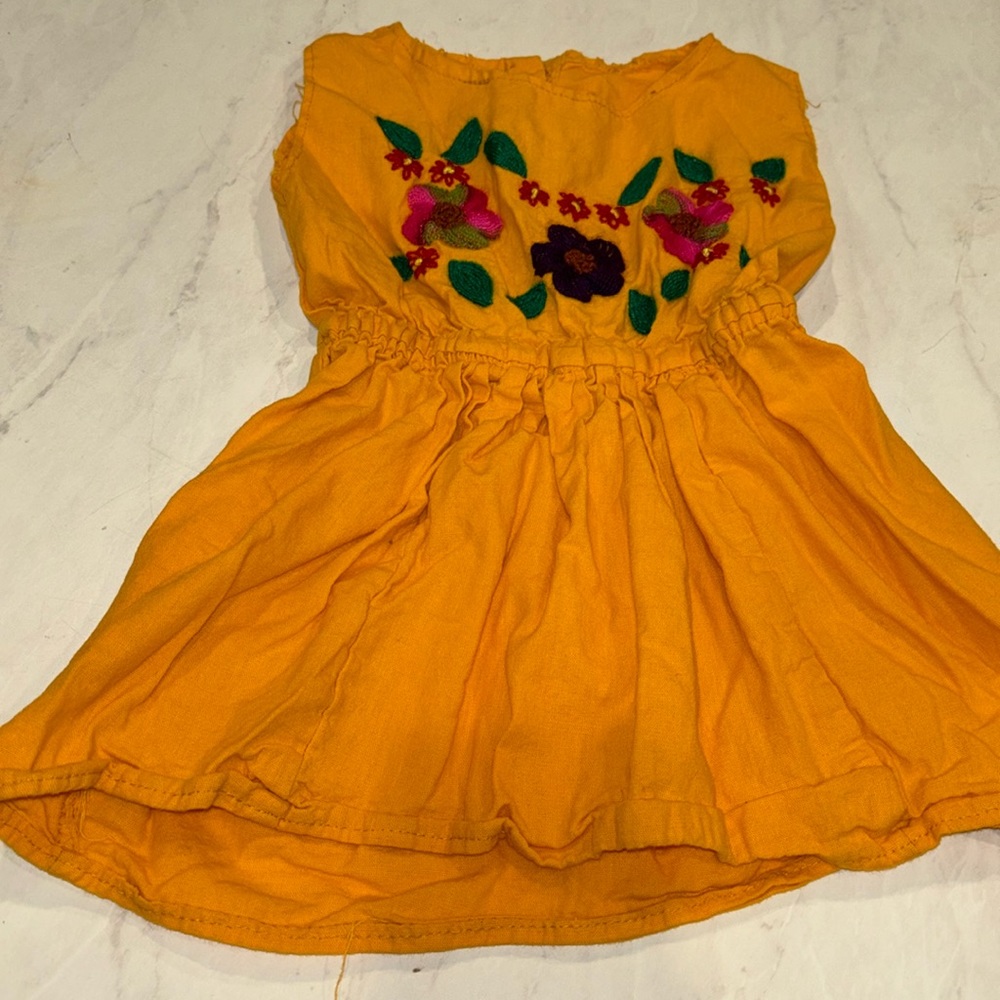 Yellow Embroidered Dress 12M